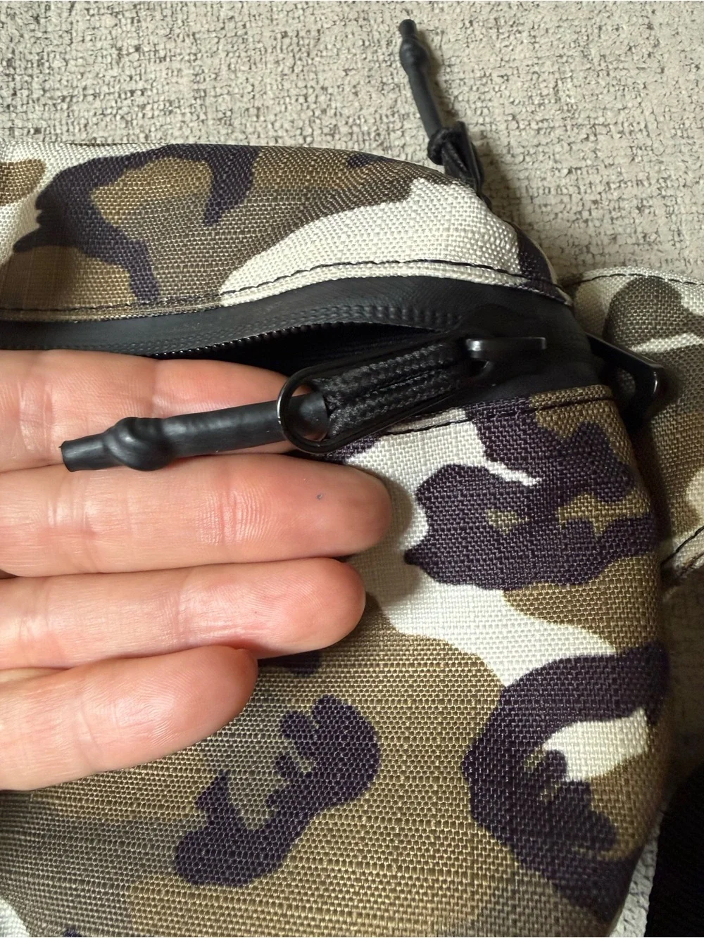 Jordan Olive Camo Belt Bag with Black Strap